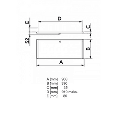 Tecnosystemi Posoda za kondenz 980 x 390 mm - ogrevana TS 11100100EU