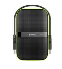 slomart zunanji disk hdd silicon power armor a60 (1tb; 2,5"; usb 3.2; 5400 vrt/min; zeleno-črn; sp010tbphda60s3k)