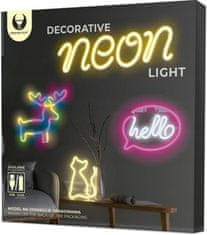 Forever Hello Neon LED luč, dekorativna, USB/3x AA baterije, stikalo za vklop/izklop, roza-bela