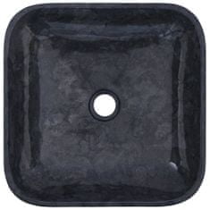 Vidaxl Umivalnik črn 40x40x10 cm marmor