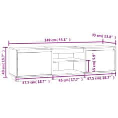 Vidaxl TV omarica bela 140x35x40 cm trdna borovina