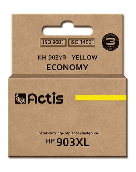 slomart actis kh-903yr črnilo (nadomestno hp 903xl t6m11ae; standardno; 12ml; rumeno) - nov čip