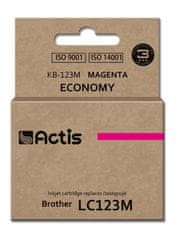 slomart actis kb-123m črnilo (nadomestno za brother lc123m/lc121m; standardno; 10 ml; rdeče)