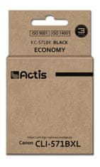 slomart črnilo actis kc-571bk (nadomestno črnilo canon cli-571bk; standardno; 12 ml; črno)