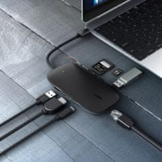 Aukey aukey hub usb c cb-c71 8w1 rj45 hdmi 4k pd 100w