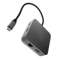 Green Cell vozlišče usb-c gc 6w1 3xusb 3.0, hdmi, rj45 (ethernet), usb-c pd