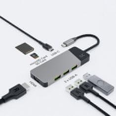 Green Cell green cell hub usb-c adapter gc connect 7w1 (3xusb 3.1, hdmi 4k 60hz, usb-c pd 85w, microsd/sd)