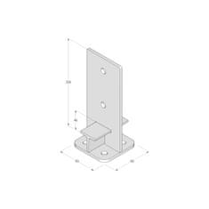 STREFA Stebriček PUW 120, velikost 120x250x8, vroče potopljen cink / paket 1 kos