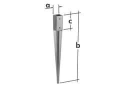 STREFA Stopalka za stolpec 45, PSG 45/550, 46x550x1,5 / paket 1 kos