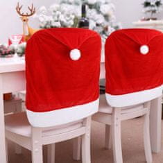 HOME & MARKER® Božične prevleke za stole v obliki božične kape, Božična dekoracija (4 kosi, 50x60cm) | SANTASEAT 