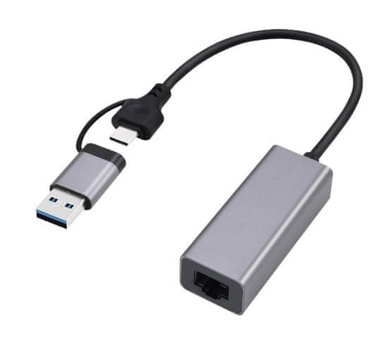 Gembird gembird a-usb3ac-lan-01 usb 3.1 + tip-c gigabitna omrežna kartica, vesoljsko siva