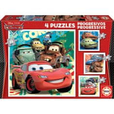 Cars Komplet 4 puzzle sestavljank Cars Let's race 16 x 16 cm