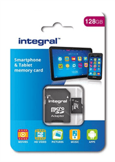 Integral 128GB SMARTPHONE & TABLET MICRO SDXC class10 UHS-I U1 80MB/s SPOMINSKA KARTICA+ SD ADAPTER