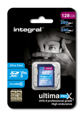 Integral 128GB ULTIMAPRO X SDXC 280/240MB UHS-II V90 spominska kartica