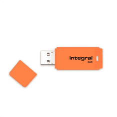 Integral NEON 8GB USB2.0 oranžen spominski ključek