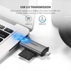 Ugreen 2v1 USB 3.0/USB-C čitalec kartic - box