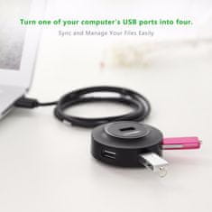 Ugreen USB 2.0 4 port HUB ČRN 1M - box