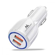 slomart avtomobilski polnilec qc 3.0 2xusb mce478 w white