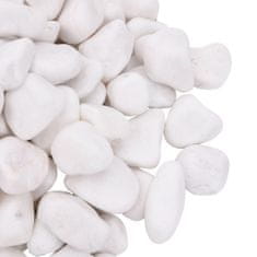 Vidaxl Polirani kamenčki 25 kg beli 2-5 cm