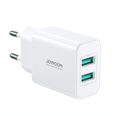 Joyroom Polnilec 2x USB-A 10,5W 2,1A bele barve