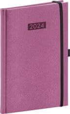 Dnevnik 2024: Diario - roza, tedenski, 15 × 21 cm
