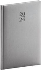 Dnevnik 2024: Capys - srebro, tedensko, 15 × 21 cm