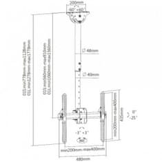 Techly Techly stropni nosilec vodil tv/lcd 32-55 palcev 50kg