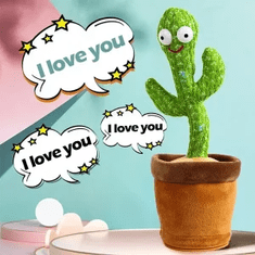 Sweetbuy Čarobni interaktiven kaktus z LED-ligh osvetlitvijo〡DANCING CACTUS