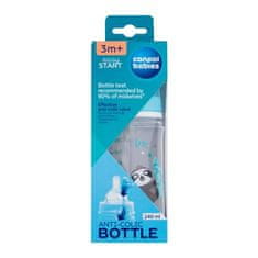 Canpol babies Exotic Animals Easy Start Anti-Colic Bottle Blue 3m+ otroška steklenička 240 ml