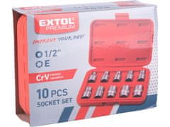 Extol Premium Vtična glava notranji TORX, nastavljeno 10ks, 1/2", CrV/S2