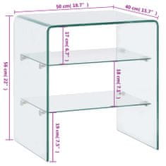 Vidaxl Klubska mizica 50x40x56 cm kaljeno steklo
