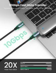 Ugreen USB-C 3.1 M/M Gen2 5A kabel 100W 1m (črn) - polybag