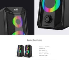 Havit Gamenote računalniški zvočniki z LED osvetlitvijo SK202