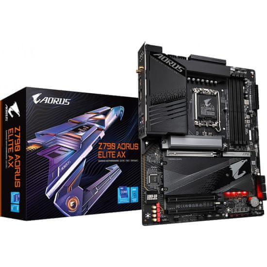 Gigabyte Z790 AORUS ELITE AX, DDR5, SATA3, USB3.2Gen2x2, DP, 2.5GbE, WIFI 6E, LGA1700 ATX