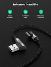 Ugreen USB v USB C 90-stopinjski kabel za hitro polnjenje 2M