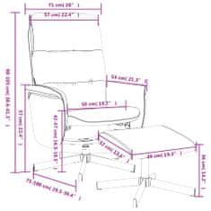 Vidaxl Naslanjač s stolčkom za noge svetlo sivo blago