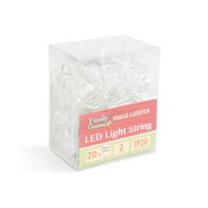 Family LED božične lučke - zvonec - 20 LED diod - 2,3 metra - topla bela - 3 x AA