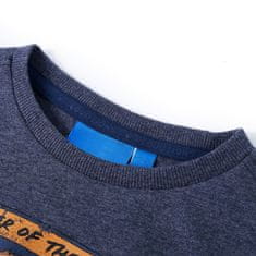 Vidaxl Otroška majica z dolgimi rokavi temno modra melange 92