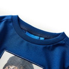 Vidaxl Otroška majica z dolgimi rokavi temno modra 128