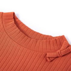 Vidaxl Otroška majica z dolgimi rokavi žgano oranžna 116