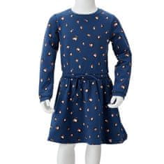 Vidaxl Otroška obleka z dolgimi rokavi mornarsko modra 104