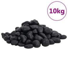 Vidaxl Polirani kamenčki 10 kg črni 2-5 cm