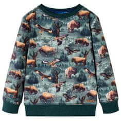 Vidaxl Otroški pulover temno zelen 116