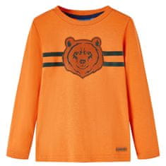 Vidaxl Otroška majica z dolgimi rokavi temno oranžna 116
