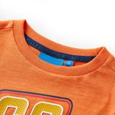 Vidaxl Otroška majica z dolgimi rokavi temno oranžna 128
