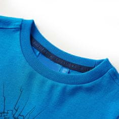Vidaxl Otroška majica z dolgimi rokavi kobaltno modra 116