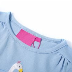 Vidaxl Otroška majica z dolgimi rokavi svetlo modra 140