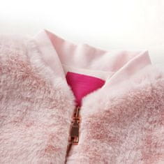 Vidaxl Otroška jakna iz umetnega krzna nežno roza 92