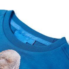 Vidaxl Otroška majica z dolgimi rokavi bencinsko modra 104