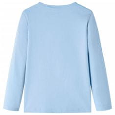 Vidaxl Otroška majica z dolgimi rokavi svetlo modra 116